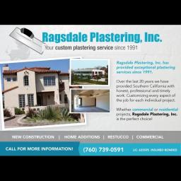 Ragsdale Plastering Inc. offers quality plastering and stucco services in San Diego County since 1991.
